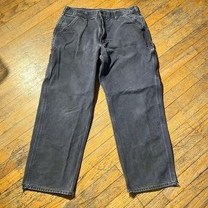 Carhartt 35x32 Washed Duck Loose Fit Pants B111 Navy Blue